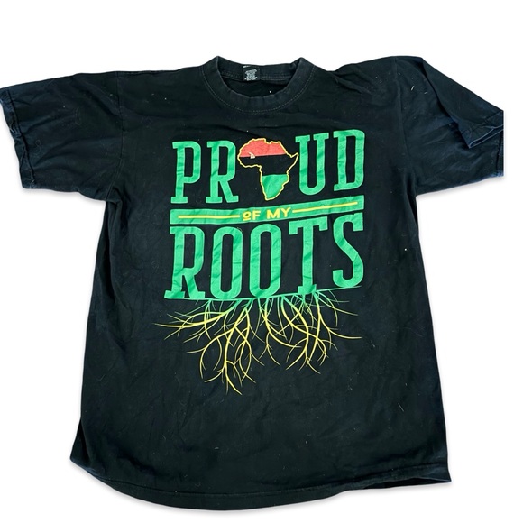 Black Culture : African “Proud of my Roots” Large T-Shirt by Icedout Clothing - Picture 1 of 3